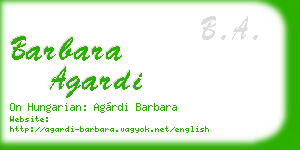 barbara agardi business card