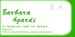 barbara agardi business card